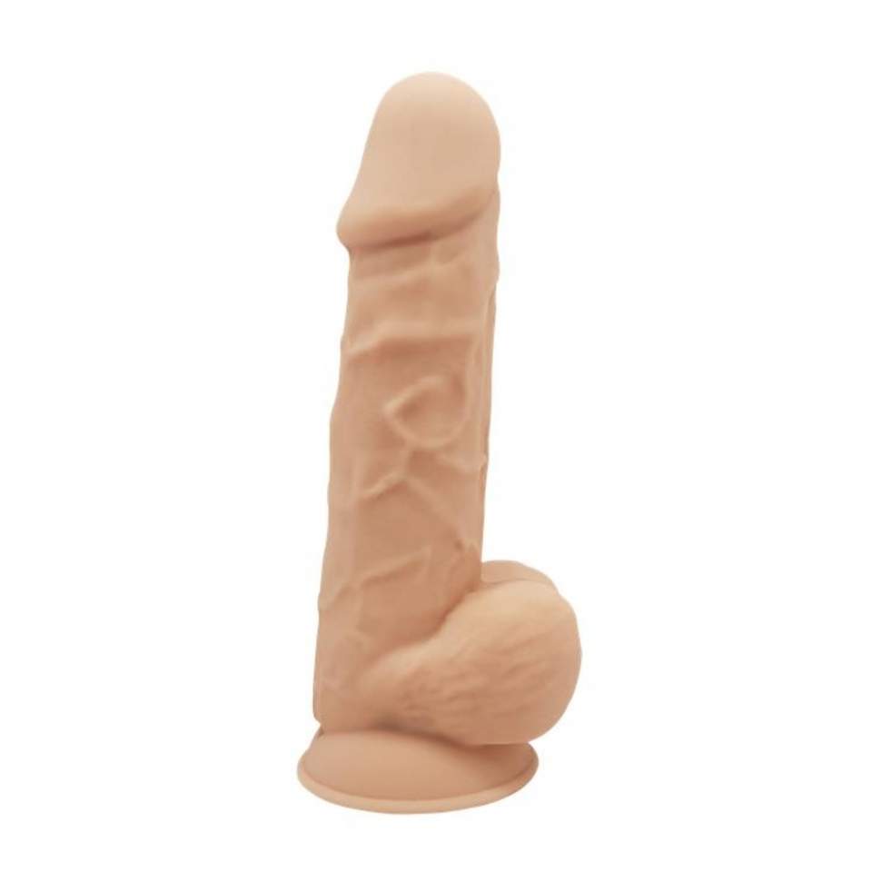 Realistyczne dildo z wibracjami w kolorze cielistym z przyssawką, sterowane pilotem- 21,8cm