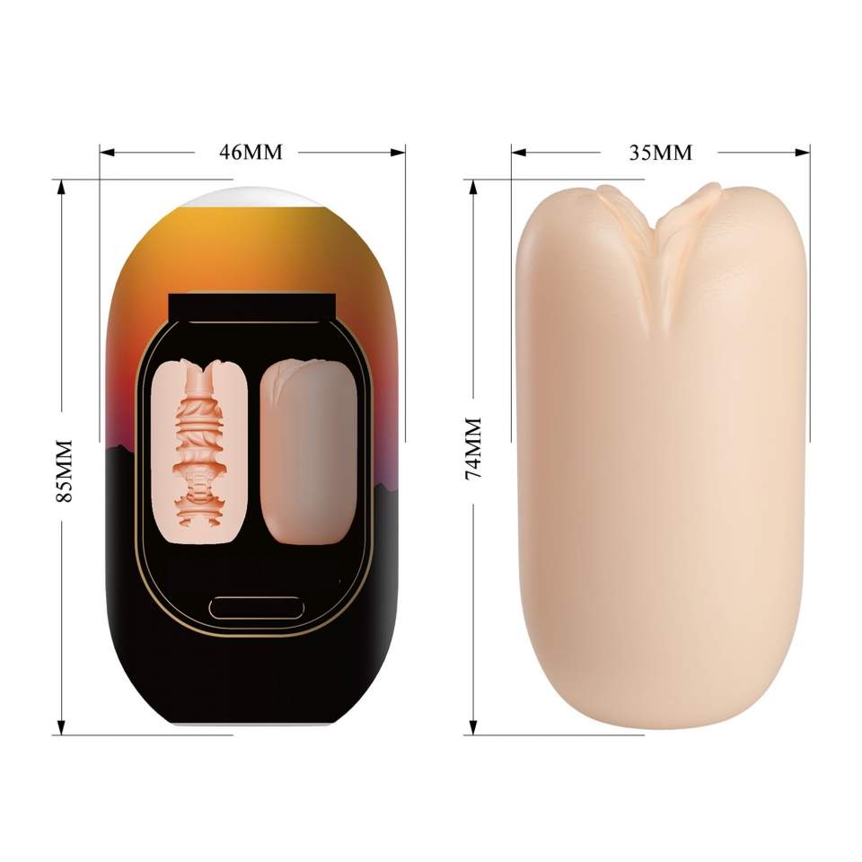 Elastyczny masturbator w kolorze cielistym dla mężczyzn- dopasowuje się do każdego rozmiaru penisa