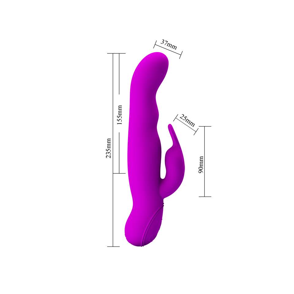 Fioletowy rotacyjny wibrator króliczek do stymulacji łechtaczki i pochwy
