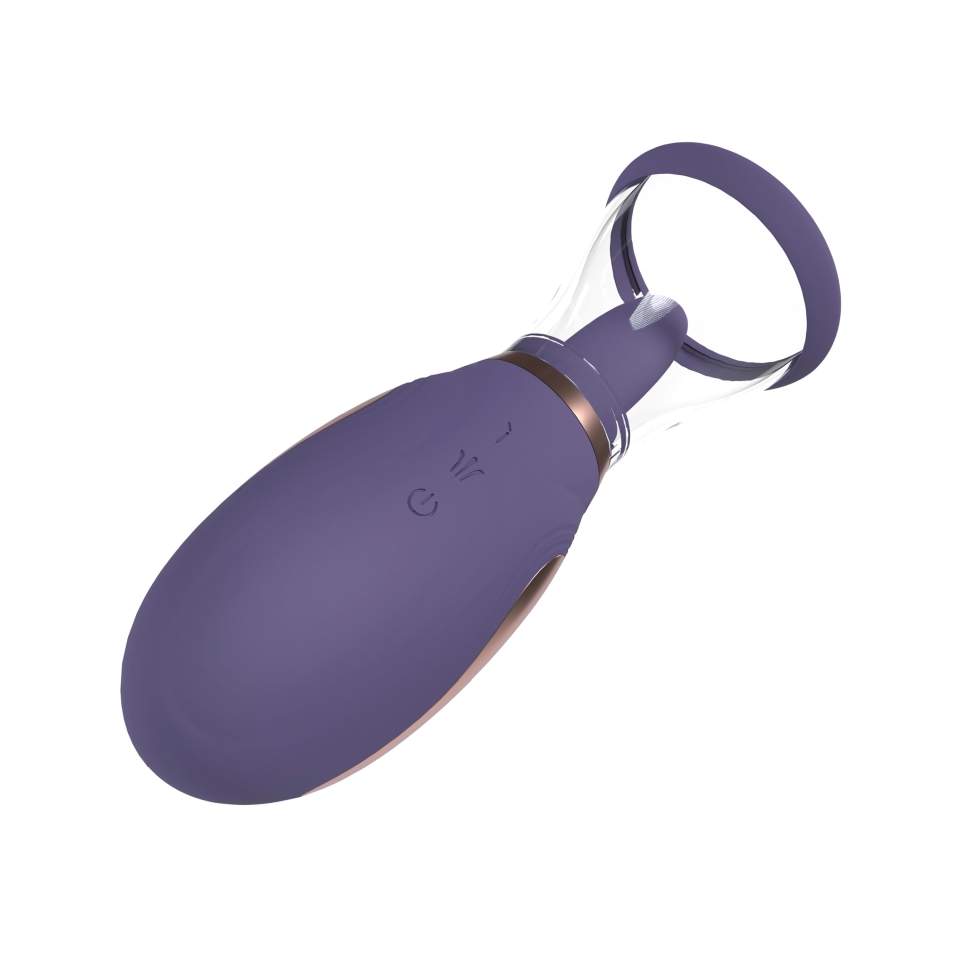 Silikonowa pompka do łechtaczki i piersi w eleganckim fioletowym kolorze: 2w1, ładowanie USB, 13-trybów ssania