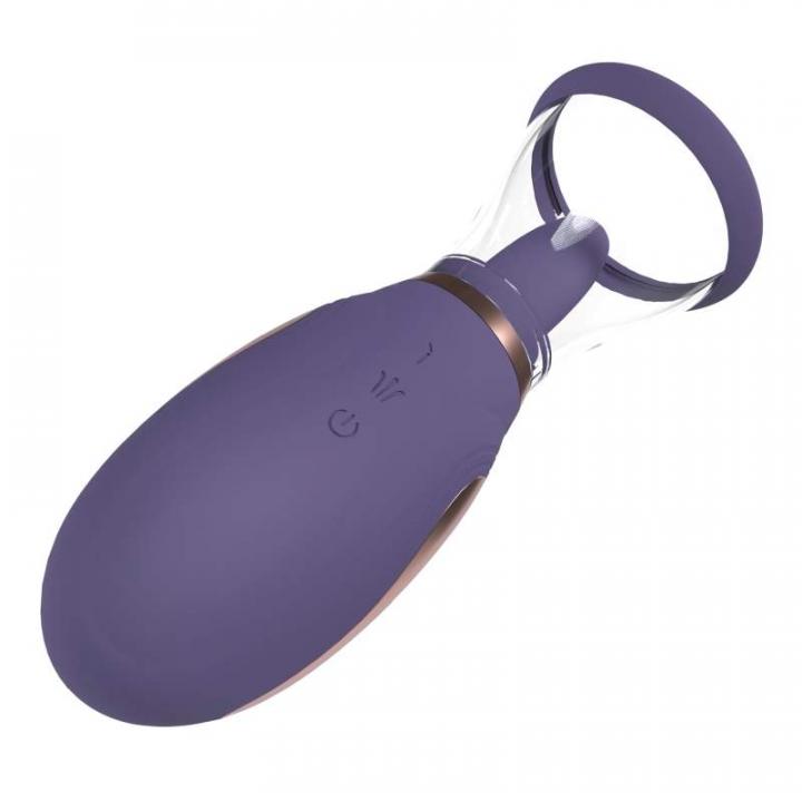 Silikonowa pompka do łechtaczki i piersi w eleganckim fioletowym kolorze: 2w1, ładowanie USB, 13-trybów ssania