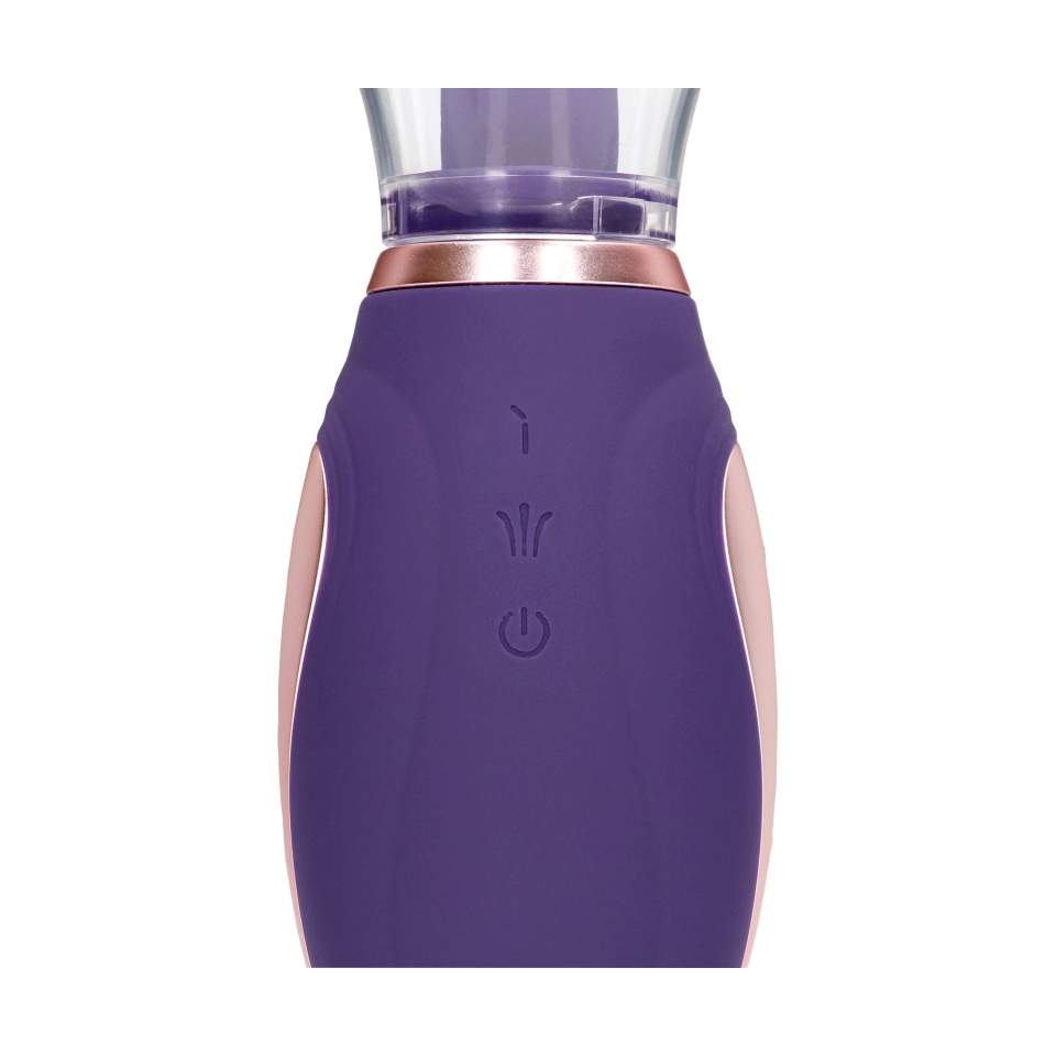 Silikonowa pompka do łechtaczki i piersi w eleganckim fioletowym kolorze: 2w1, ładowanie USB, 13-trybów ssania