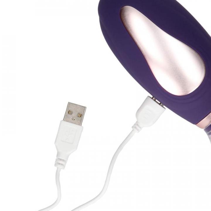Silikonowa pompka do łechtaczki i piersi w eleganckim fioletowym kolorze: 2w1, ładowanie USB, 13-trybów ssania