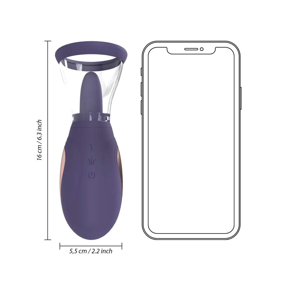 Silikonowa pompka do łechtaczki i piersi w eleganckim fioletowym kolorze: 2w1, ładowanie USB, 13-trybów ssania