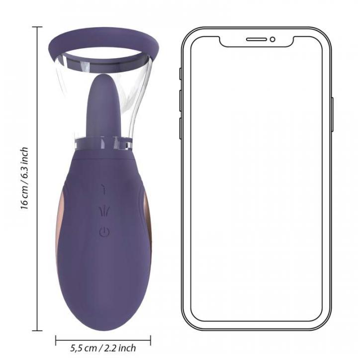 Silikonowa pompka do łechtaczki i piersi w eleganckim fioletowym kolorze: 2w1, ładowanie USB, 13-trybów ssania