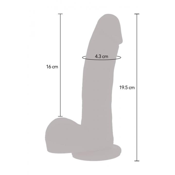 Cieliste Magnetyczne Pulsacyjne dildo wykonane z silikonu - 19,5cm
