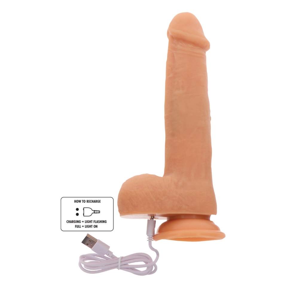 Wibrujące Dildo z Obracającymi się Koralikamiw wykonane z silikonu - 21cm