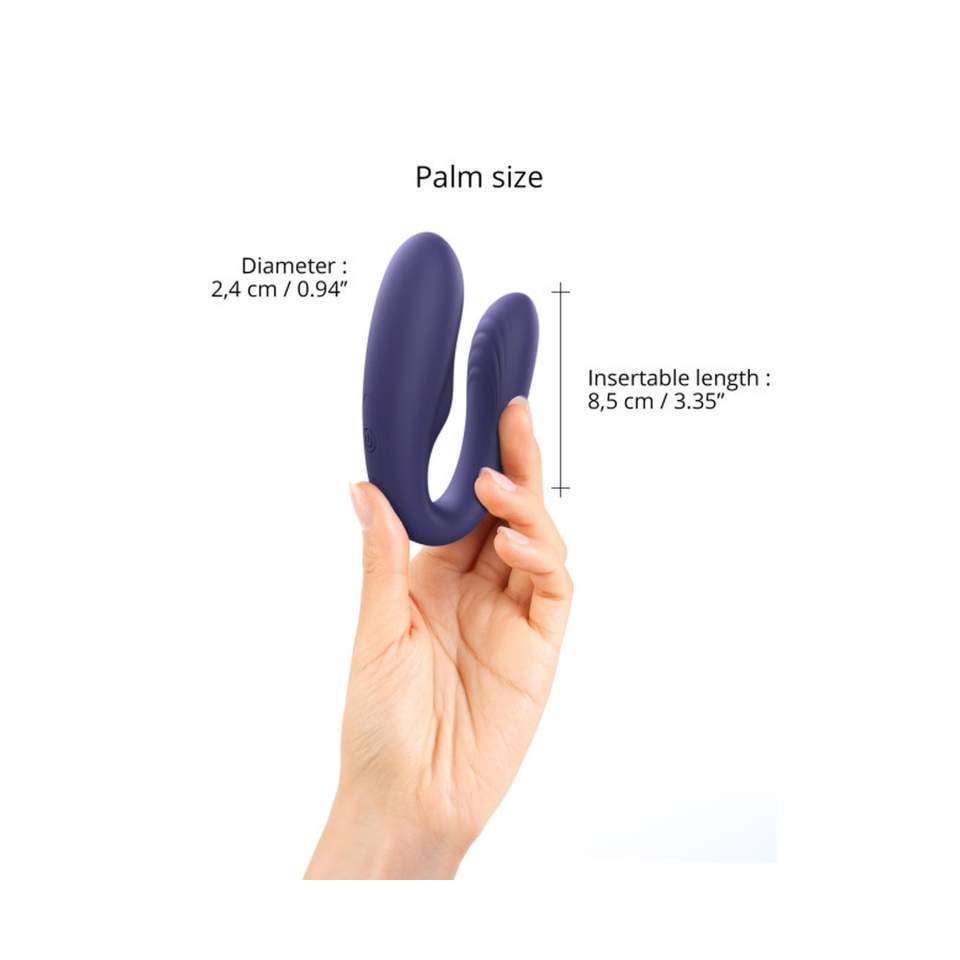 Fioletowy wibrator - podwójne zastosowanie : solo lub dla pary sterowany pilotem - 9 trybów wibracji