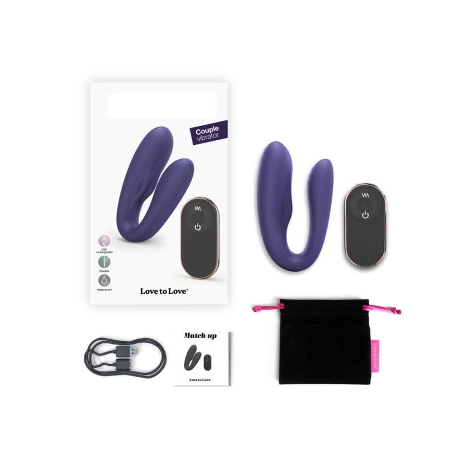 Fioletowy wibrator - podwójne zastosowanie : solo lub dla pary sterowany pilotem - 9 trybów wibracji