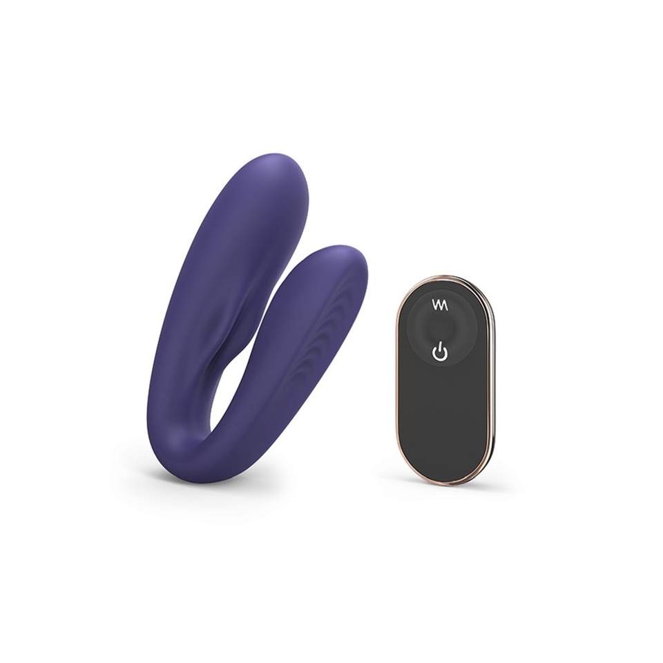 Fioletowy wibrator - podwójne zastosowanie : solo lub dla pary sterowany pilotem - 9 trybów wibracji