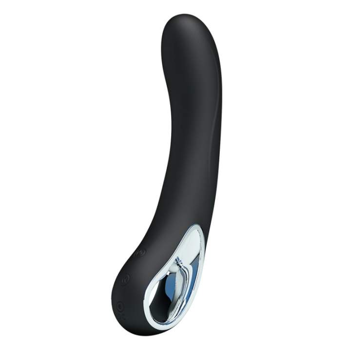 Czarny silikonowy wibrator klasyczny z ergonomiczną rączką – 19 cm