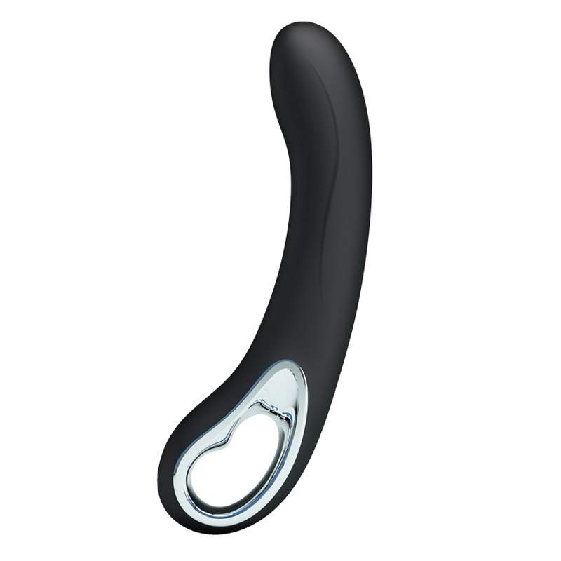 Czarny silikonowy wibrator klasyczny z ergonomiczną rączką – 19 cm