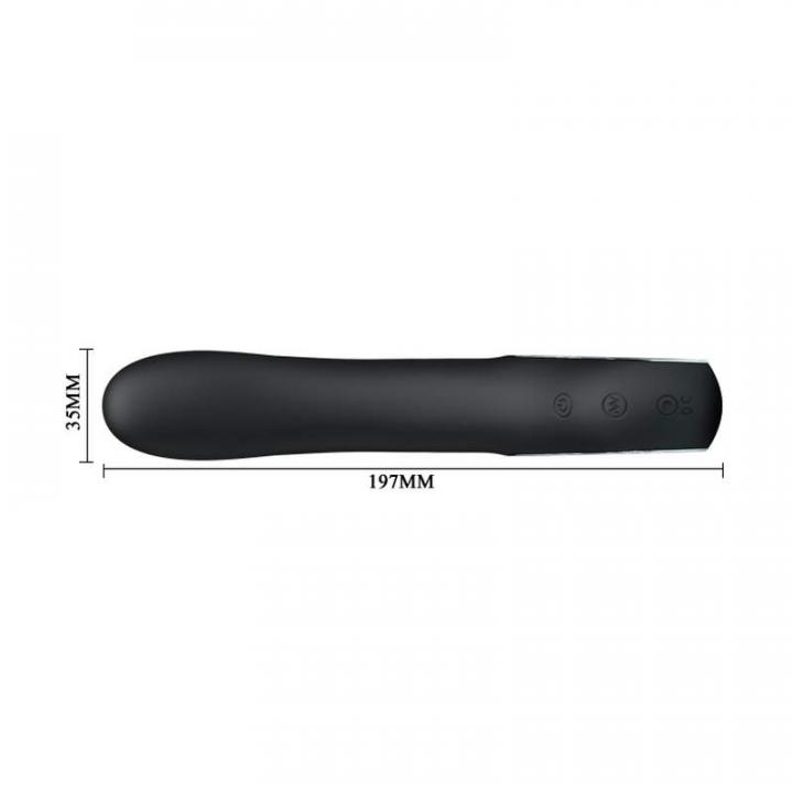 Czarny silikonowy wibrator klasyczny z ergonomiczną rączką – 19 cm