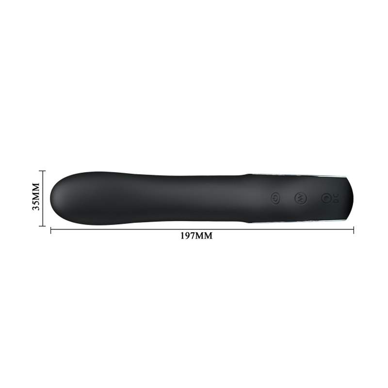 Czarny silikonowy wibrator klasyczny z ergonomiczną rączką – 19 cm