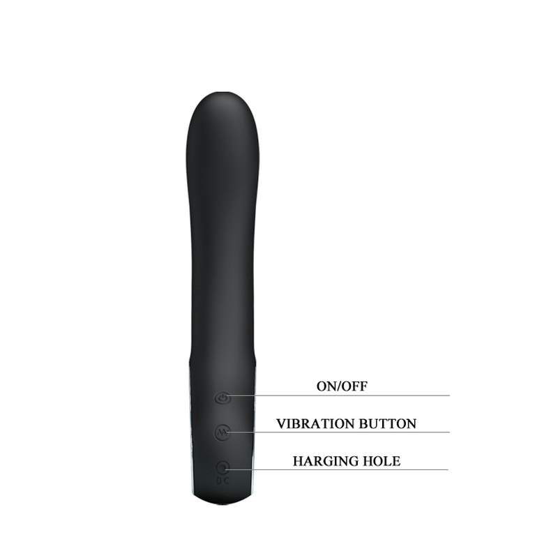 Czarny silikonowy wibrator klasyczny z ergonomiczną rączką – 19 cm