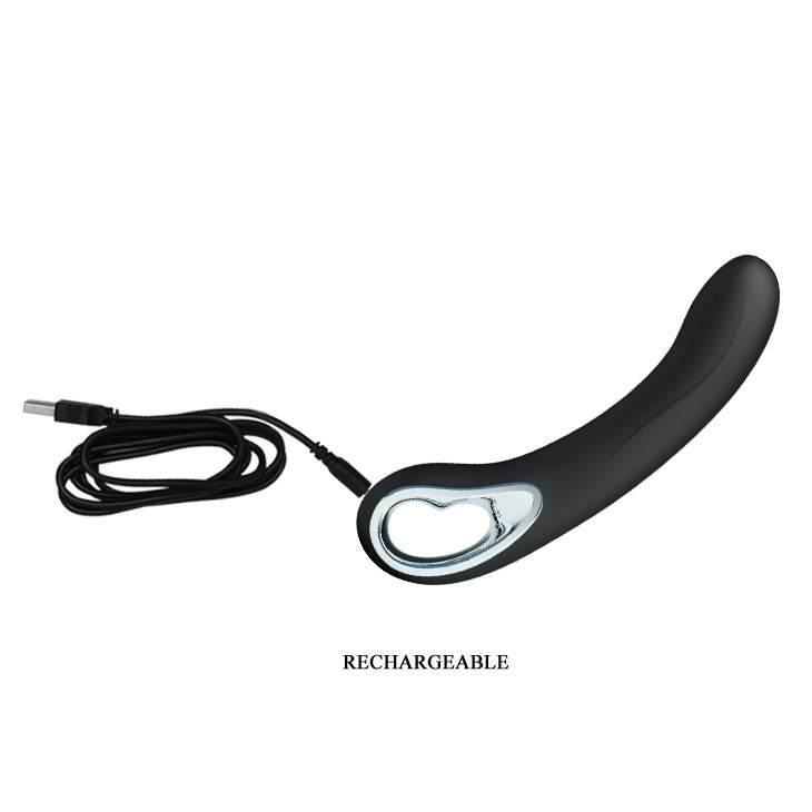 Czarny silikonowy wibrator klasyczny z ergonomiczną rączką – 19 cm