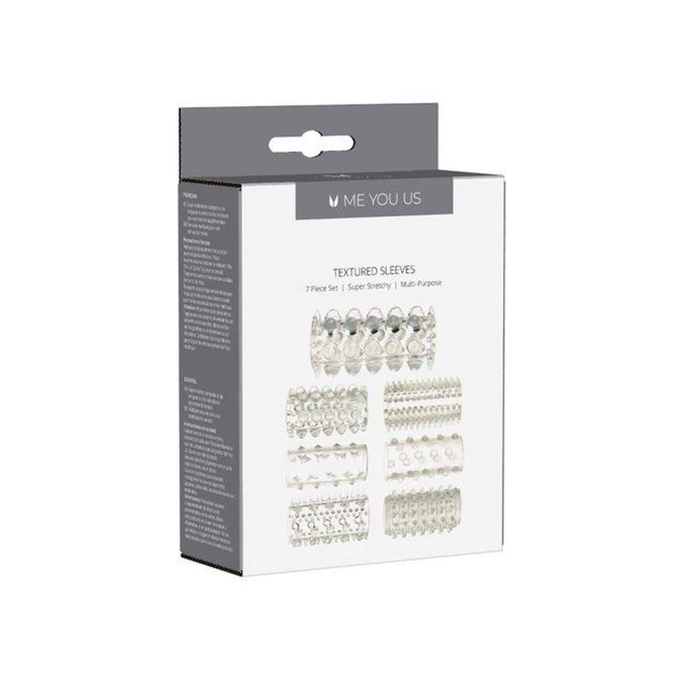 Zestaw 7 przeźroczystych nakładek na penisa