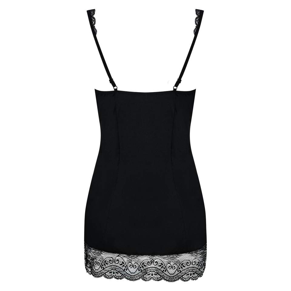 Czarna koszulka Obsessive Miamor w komplecie ze stringami