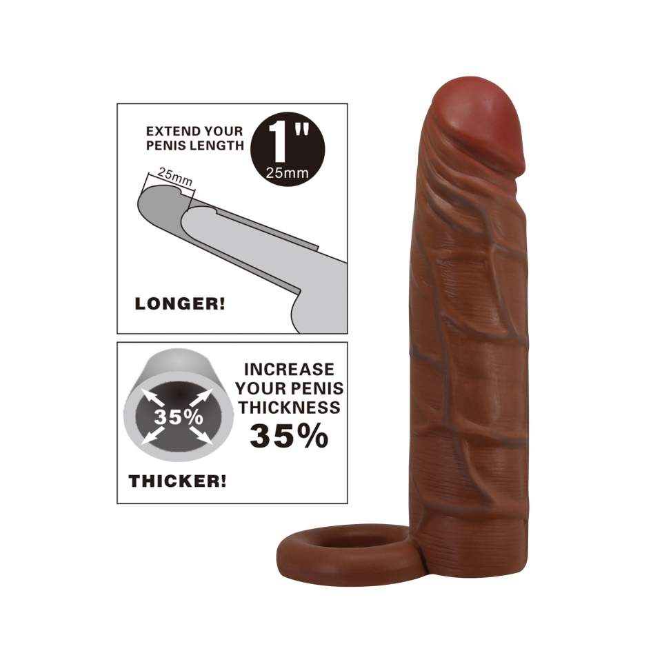 Realistyczna cielista nakładka na penisa- wydłużająca o 2,5 cm i pogrubiająca o 35%