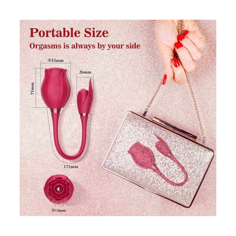 Wibrator z funkcją stymulacji łechtaczki 2w1 - 10 trybów wibracji i bezdodytokwej stymulacji