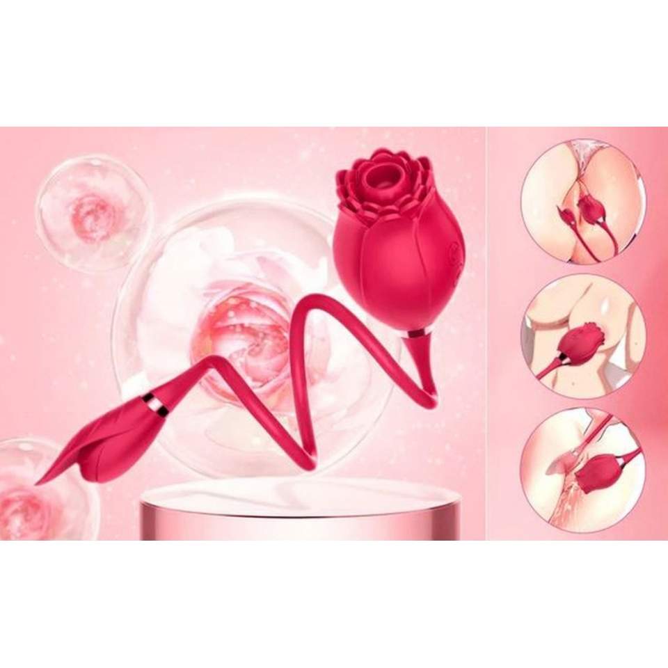 Wibrator z funkcją stymulacji łechtaczki 2w1 - 10 trybów wibracji i bezdodytokwej stymulacji