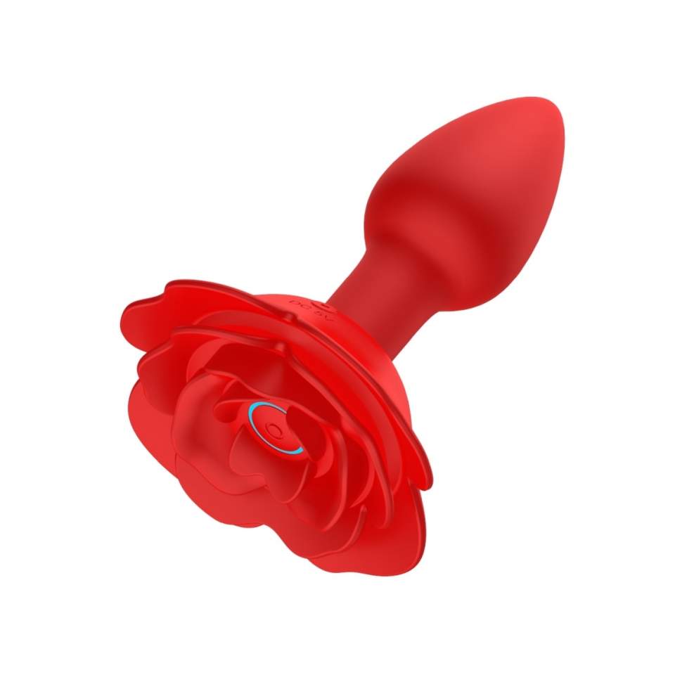 Sikikonowy Obrotowy korek analny w kształcie róży strerowany pilotem - 10 trybów pracy