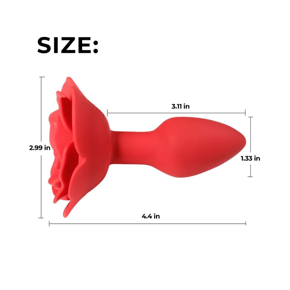 Sikikonowy Obrotowy korek analny w kształcie róży strerowany pilotem - 10 trybów pracy