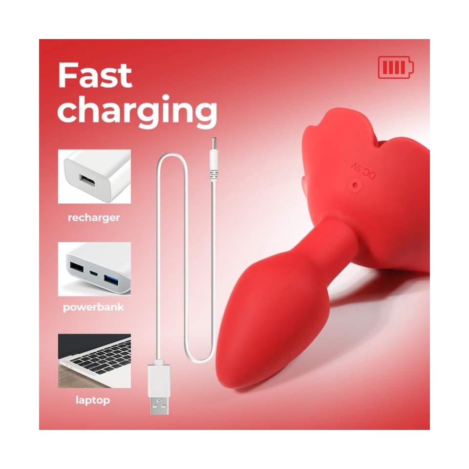 Sikikonowy Obrotowy korek analny w kształcie róży strerowany pilotem - 10 trybów pracy