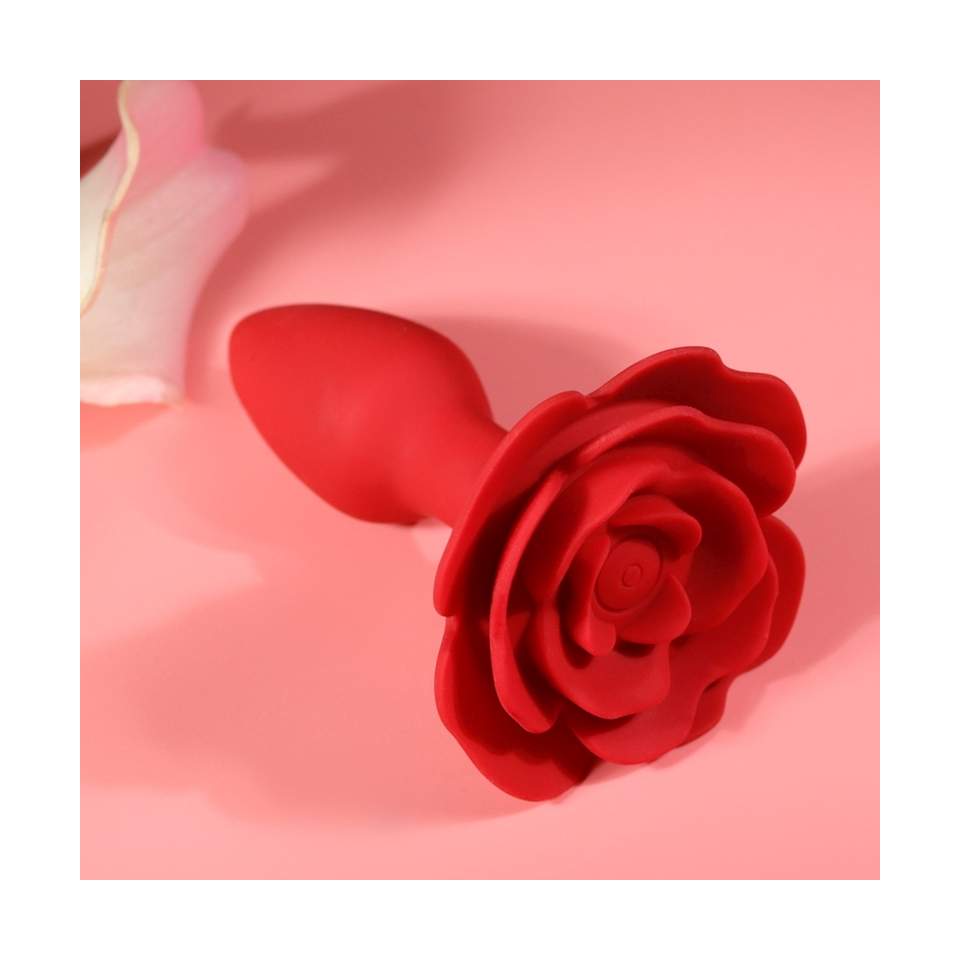 Sikikonowy Obrotowy korek analny w kształcie róży strerowany pilotem - 10 trybów pracy