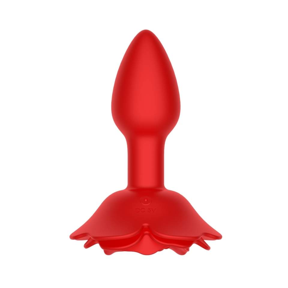 Sikikonowy Obrotowy korek analny w kształcie róży strerowany pilotem - 10 trybów pracy