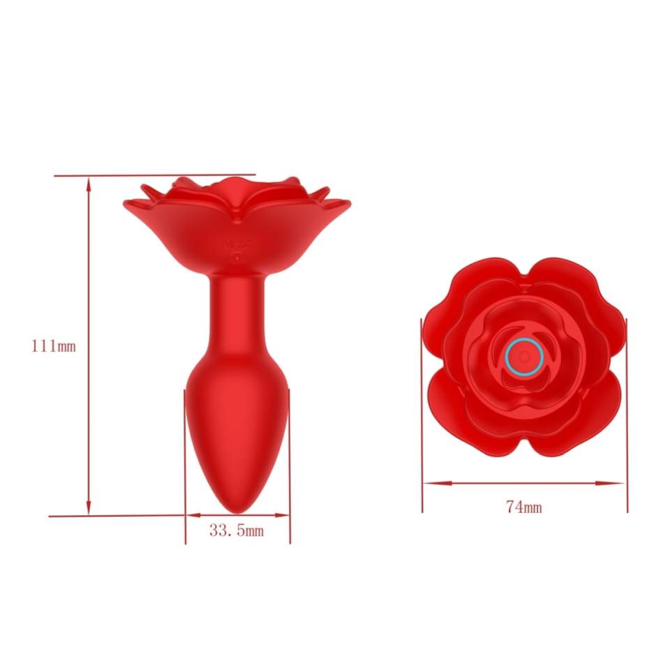 Sikikonowy Obrotowy korek analny w kształcie róży strerowany pilotem - 10 trybów pracy