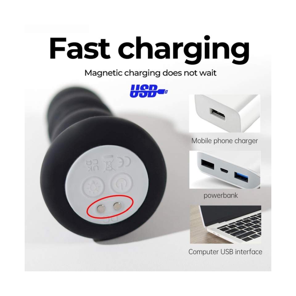 Podświetlany korek analny sterowany pilotem: 9 trybów wibracji i 9 dynamicznych funkcji pchnięć