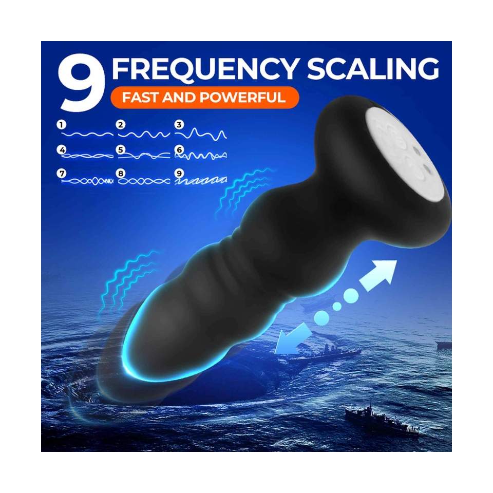 Podświetlany korek analny sterowany pilotem: 9 trybów wibracji i 9 dynamicznych funkcji pchnięć