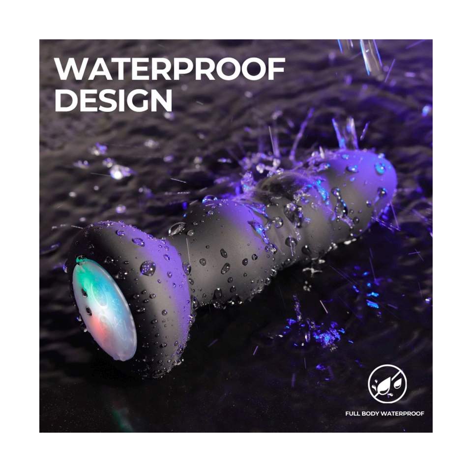 Podświetlany korek analny sterowany pilotem: 9 trybów wibracji i 9 dynamicznych funkcji pchnięć