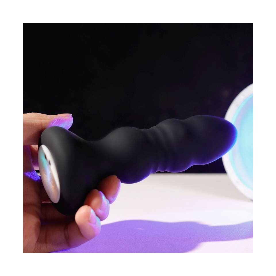 Podświetlany korek analny sterowany pilotem: 9 trybów wibracji i 9 dynamicznych funkcji pchnięć