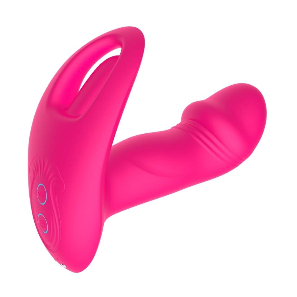 Wodoodporny wibrujący wibrator z funkcją ruchomego języczka, sterowany pilotem