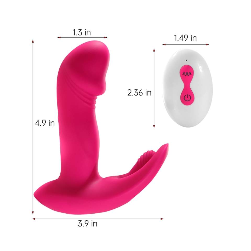 Wodoodporny wibrujący wibrator z funkcją ruchomego języczka, sterowany pilotem