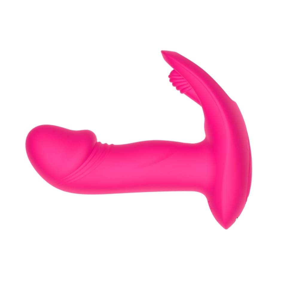 Wodoodporny wibrujący wibrator z funkcją ruchomego języczka, sterowany pilotem