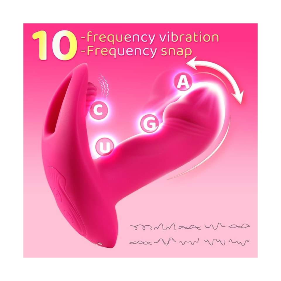 Wodoodporny wibrujący wibrator z funkcją ruchomego języczka, sterowany pilotem