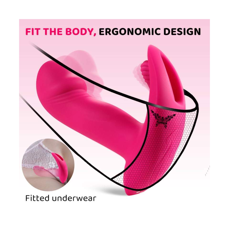 Wodoodporny wibrujący wibrator z funkcją ruchomego języczka, sterowany pilotem