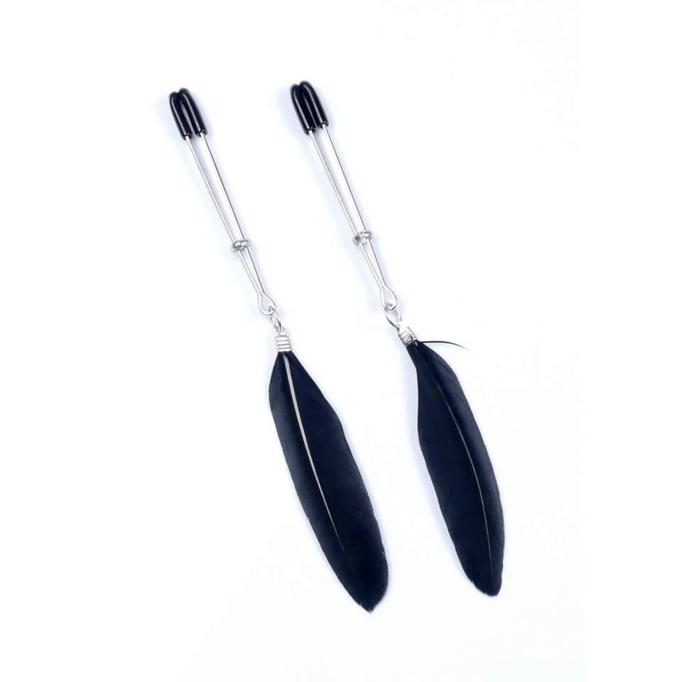 Zaciski na sutki z piórkami