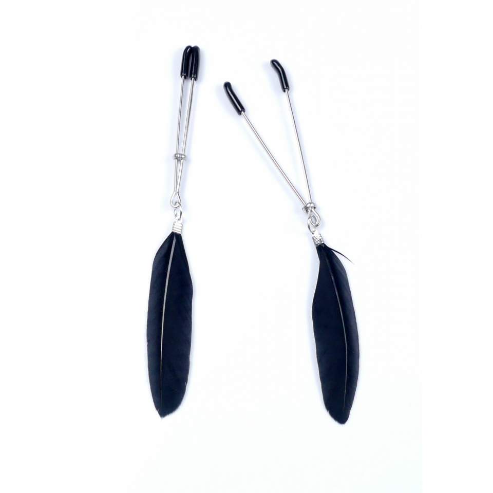 Zaciski na sutki z piórkami