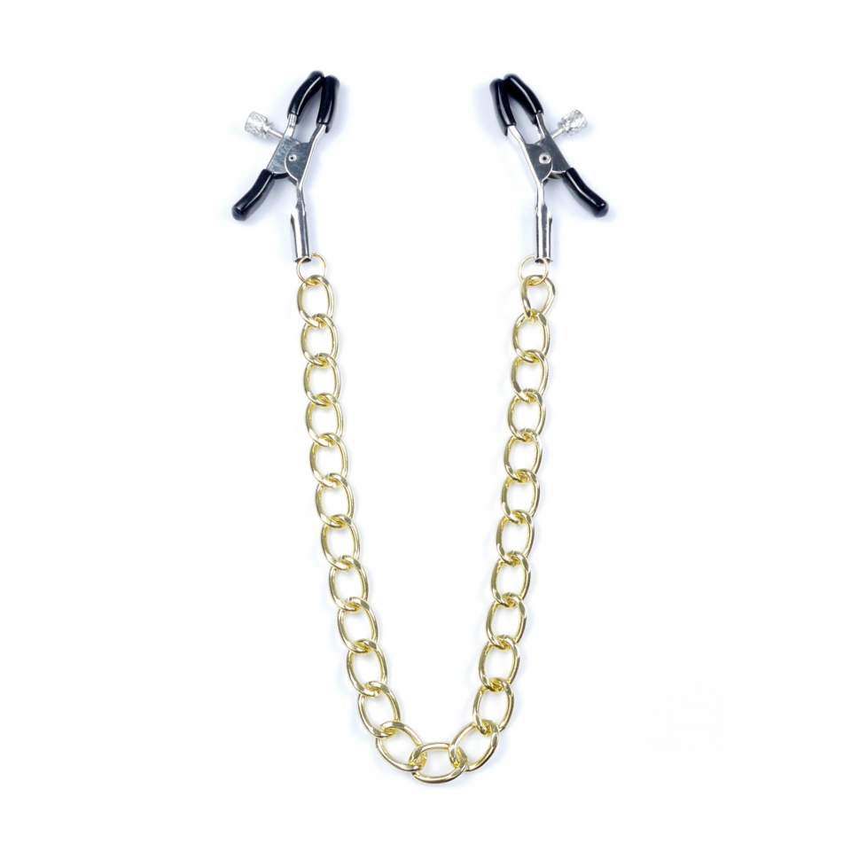 Metalowe zaciski na sutki z łańcuszkiem- regulowana intensywność nacisku