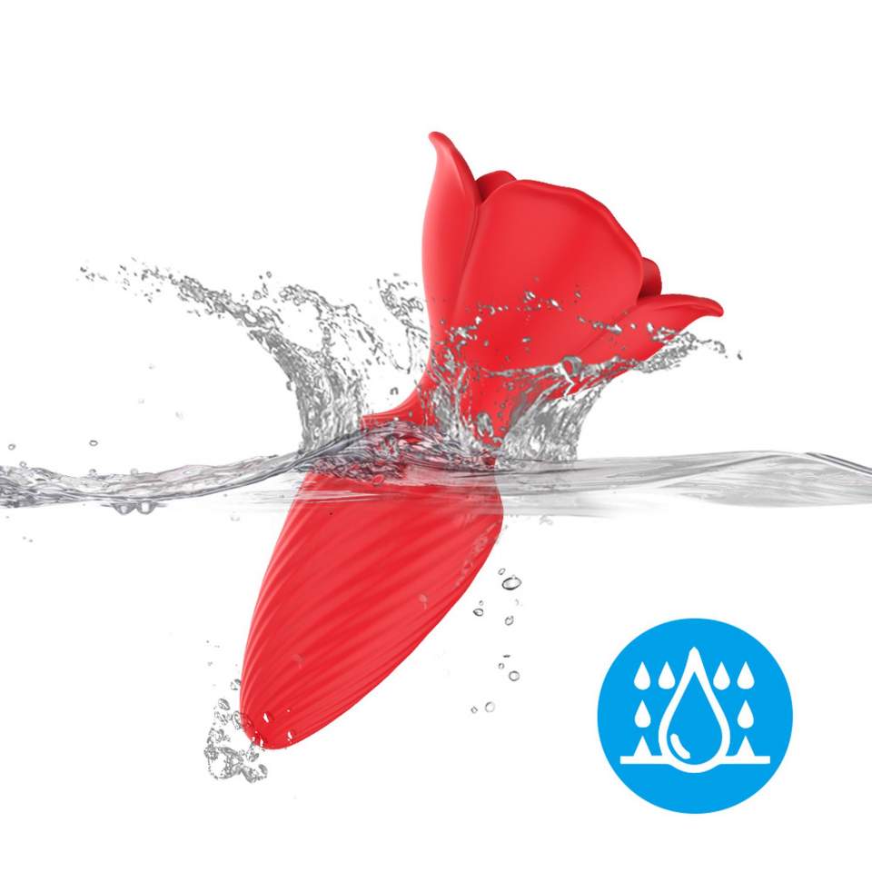 Silikonowy korek analny z wibracjami w kształcie róży, wodoodporny - 9 trybów pracy