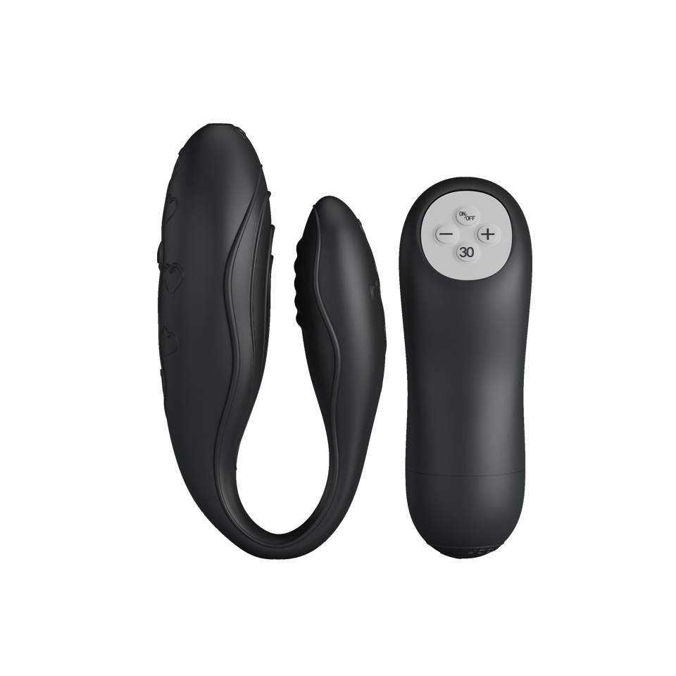Elegancki wibrator dla par, wykonany z silikonu- 30-funkcji, sterowany pilotem