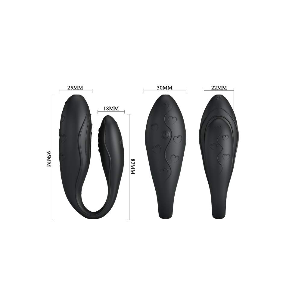 Elegancki wibrator dla par, wykonany z silikonu- 30-funkcji, sterowany pilotem