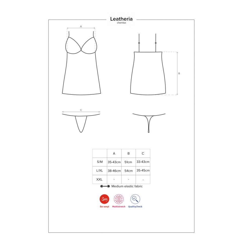 Czarna koszulka Obsessive Leatheria z połyskującego materiału + stringi