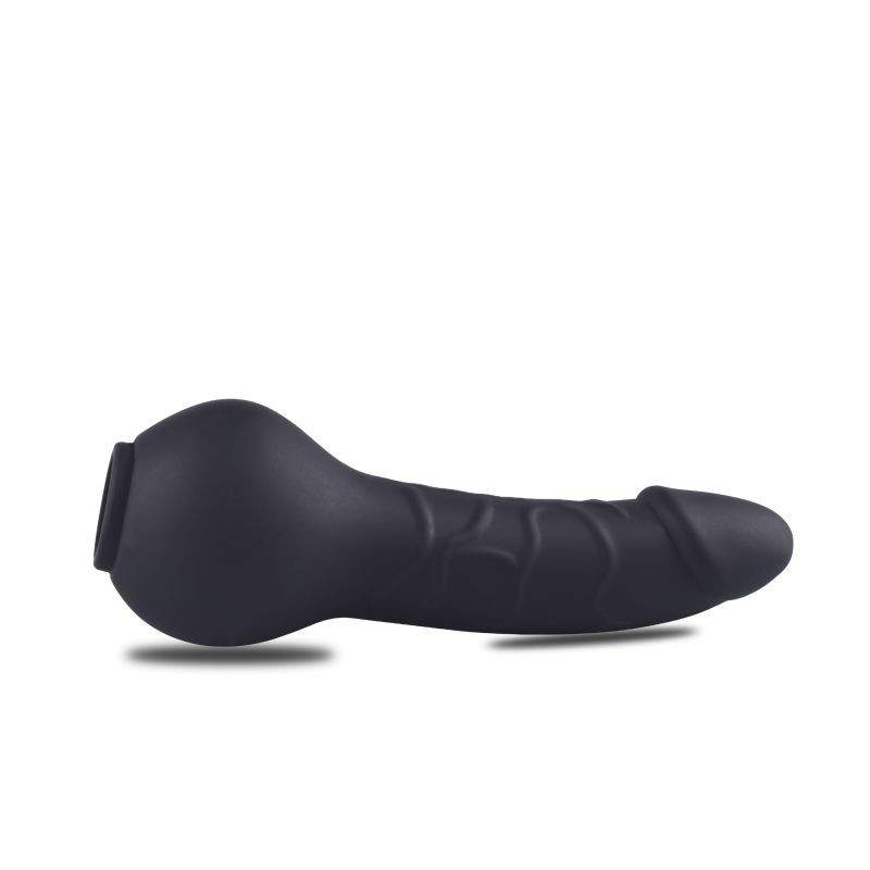 Strap-on regulowany z realistycznym silikonowym czarnym dildo: 14cm
