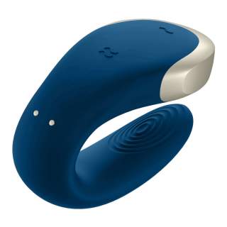 Wibrator dla Par z Pilotem i Aplikacją - Satisfyer Double Love Blue