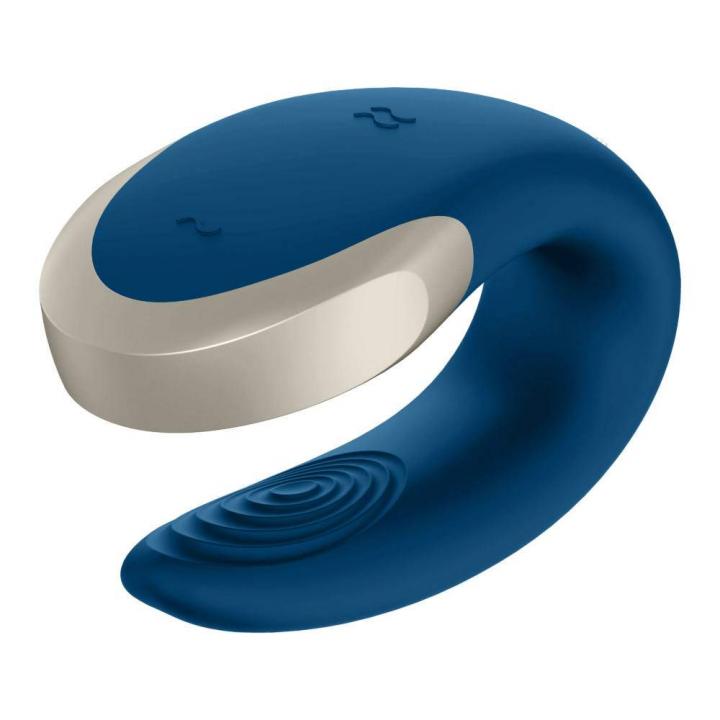 Wibrator dla Par z Pilotem i Aplikacją - Satisfyer Double Love Blue